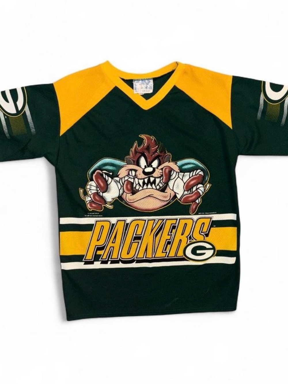 Vintage Team Glasgow Tasmanian Devil Packers Jersey Looney Toones Youth XL